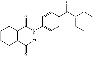 2-({4-[(DIETHYLAMINO)CARBONYL]ANILINO}CARBONYL)-CYCLOHEXANECARBOXYLIC ACID 化学構造式