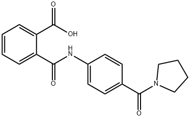 2-{[4-(1-PYRROLIDINYLCARBONYL)ANILINO]-CARBONYL}BENZOIC ACID 结构式