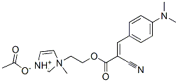 1-[2-[[2-cyano-3-[4-(dimethylamino)phenyl]-1-oxoallyl]oxy]ethyl]-1-methyl-1Himidazolium acetate Struktur