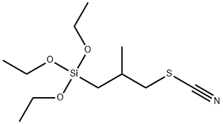 2-メチル-3-(トリエトキシシリル)プロピルチオシアナート 化学構造式