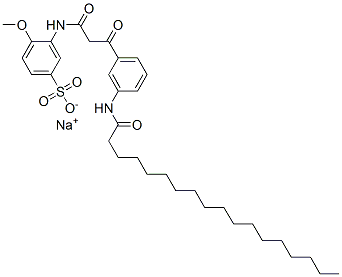 sodium 3-[[1,3-dioxo-3-[3-[(1-oxooctadecyl)amino]phenyl]propyl]amino]-4-methoxybenzenesulphonate 结构式