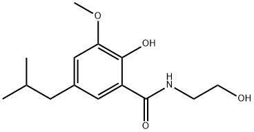 N-(2-hydroxyethyl)-5-isobutyl-3-methoxysalicylamide 结构式