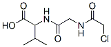 rac-(R*)-2-[[[(クロロアセチル)アミノ]アセチル]アミノ]イソ吉草酸 化学構造式