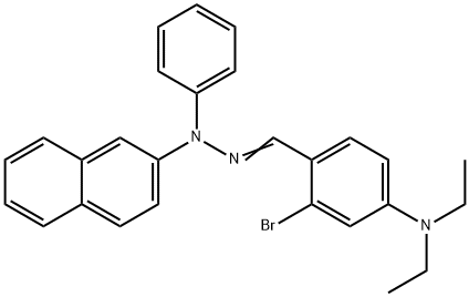 2-bromo-4-(diethylamino)benzaldehyde 2-naphthylphenylhydrazone,94089-07-3,结构式