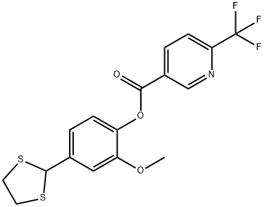 3-PYRIDINECARBOXYLIC ACID, 6-(TRIFLUOROMETHYL)-, 4-(1,3-DITHIOLAN-2-YL)-2-METHOXYPHENYL ESTER|