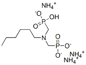 triammonium hydrogen [(hexylimino)bis(methylene)]diphosphonate 结构式