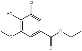 3-氯-4-羟基-5-甲氧基苯甲酸乙酯, 94108-77-7, 结构式