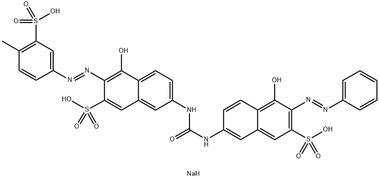 4-hydroxy-7-[[[[5-hydroxy-6-[(4-methyl-3-sulphophenyl)azo]-7-sulpho-2-naphthyl]amino]carbonyl]amino]-3-(phenylazo)naphthalene-2-sulphonic acid, sodium salt Structure