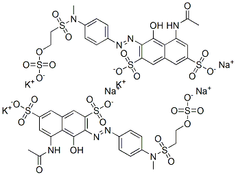 94109-45-2 5-acetamido-4-hydroxy-3-[[4-[methyl[[2-(sulphooxy)ethyl]sulphonyl]amino]phenyl]azo]naphthalene-2,7-disulphonic acid, potassium sodium salt