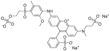 dihydrogen -3-[2-methoxy-5-methyl-4-[[2-(sulphonatooxy)ethyl]sulphonyl]anilino]-6-[methyl(2-sulphonatoethyl)amino]-9-(2-sulphonatophenyl)xanthylium , sodium salt  Structure