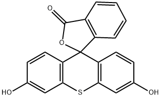 3',6'-dihydroxyspiro[isobenzofuran-1(3H),9'-[9H]thioxanthene]-3-one Struktur