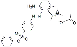 6-amino-1,2-dimethyl-7-[[4-(phenoxysulphonyl)phenyl]azo]-1H-indazolium acetate ,94109-88-3,结构式