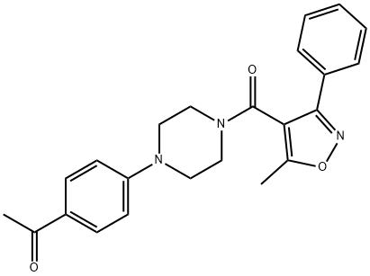 1-(4-(4-(5-Methyl-3-phenylisoxazole-4-carbonyl)piperazin-1-yl)phenyl)ethanone 结构式