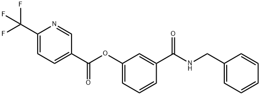 3-PYRIDINECARBOXYLIC ACID, 6-(TRIFLUOROMETHYL)-, 3-[[(PHENYLMETHYL)AMINO]CARBONYL]PHENYL ESTER|