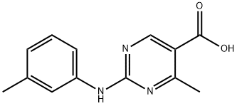 4-甲基-2-[(3-甲基苯基)氨基]-5-嘧啶羧酸,941236-36-8,结构式