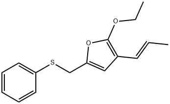 2-ETHOXY-5-PHENYLSULFANYLMETHYL-3-((E)-PROPENYL)-FURAN Structure