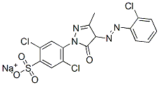 sodium 2,5-dichloro-4-[4-[(2-chlorophenyl)azo]-4,5-dihydro-3-methyl-5-oxo-1H-pyrazol-1-yl]benzenesulphonate 结构式
