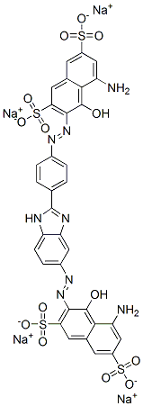 5-amino-3-[[4-[5-[(8-amino-1-hydroxy-3,6-disulpho-2-naphthyl)azo]-1H-benzimidazol-2-yl]phenyl]azo]-4-hydroxynaphthalene-2,7-disulphonic acid, sodium salt 结构式