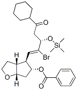 [3aR-[3aalpha,4alpha(S*),5beta,6aalpha]]-4-[2-bromo-5-cyclohexyl-5-oxo-3-[(trimethylsilyl)oxy]-1-pentenyl]hexahydro-2H-cyclopenta[b]-5-furyl benzoate 结构式