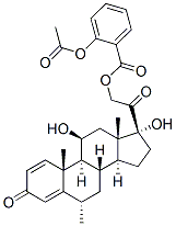 11beta,17,21-trihydroxy-6alpha-methylpregna-1,4-diene-3,20-dione 21-acetylsalicylate Struktur