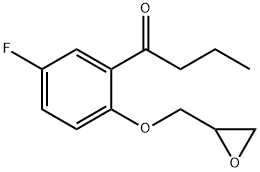 1-[5-fluoro-2-(oxiranylmethoxy)phenyl]butan-1-one Struktur