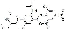 N-[2-[(2-bromo-4,6-dinitrophenyl)azo]-5-[(2-hydroxy-3-methoxypropyl)allylamino]-4-methoxyphenyl]acetamide Struktur