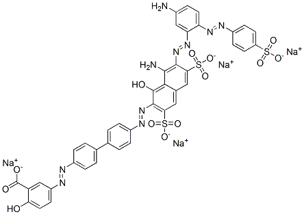 tetrasodium 5-[[4'-[[8-amino-7-[[5-amino-2-[(4-sulphonatophenyl)azo]phenyl]azo]-1-hydroxy-3,6-disulphonato-2-naphthyl]azo][1,1'-biphenyl]-4-yl]azo]salicylate,94158-41-5,结构式