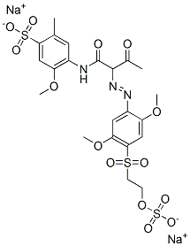 4-[[2-[[2,5-ジメトキシ-4-[[2-(スルホオキシ)エチル]スルホニル]フェニル]アゾ]-1,3-ジオキソブチル]アミノ]-5-メトキシ-2-メチルベンゼンスルホン酸/ナトリウム,(1:x) 化学構造式