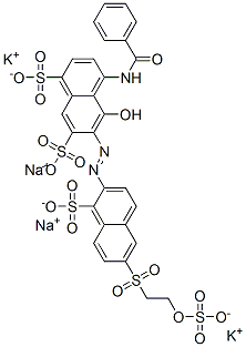 4-(benzoylamino)-5-hydroxy-6-[[1-sulpho-6-[[2-(sulphooxy)ethyl]sulphonyl]-2-naphthyl]azo]naphthalene-1,7-disulphonic acid, potassium sodium salt|