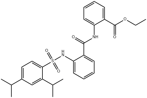2-[2-[2,4-ビス(1-メチルエチル)フェニルスルホニルアミノ]ベンゾイルアミノ]安息香酸エチル 化学構造式