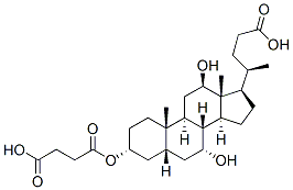 3α-(3-カルボキシ-1-オキソプロポキシ)-7α,12α-ジヒドロキシ-5β-コラン-24-酸 化学構造式