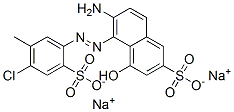 disodium 6-amino-5-[(4-chloro-5-methyl-2-sulphonatophenyl)azo]-4-hydroxynaphthalene-2-sulphonate Structure