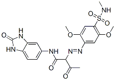 N-[(2,3-ジヒドロ-2-オキソ-1H-ベンゾイミダゾール)-5-イル]-2-[2,5-ジメトキシ-4-(メチルアミノスルホニル)フェニルアゾ]-3-オキソブタンアミド 化学構造式