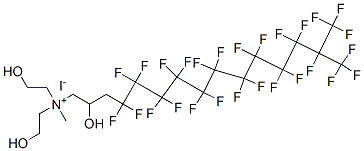 bis(2-hydroxyethyl)methyl[4,4,5,5,6,6,7,7,8,8,9,9,10,10,11,11,12,12,13,13,14,15,15,15-tetracosafluoro-2-hydroxy-14-(trifluoromethyl)pentadecyl]ammonium iodide,94159-76-9,结构式