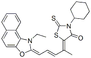3-シクロヘキシル-5-[4-[1-エチルナフト[1,2-d]オキサゾール-2(1H)-イリデン]-1-メチル-2-ブテニリデン]-2-チオキソチアゾリジン-4-オン 化学構造式