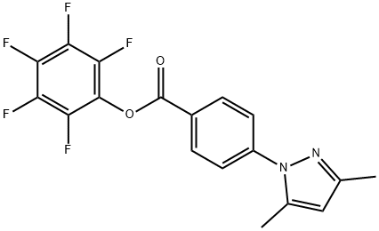 4‐(3,5‐ジメチル‐1H‐ピラゾール‐1‐イル)安息香酸ペンタフルオロフェニル 化学構造式