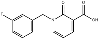 1-(3-フルオロベンジル)-2-オキソ-1,2-ジヒドロピリジン-3-カルボン酸 化学構造式