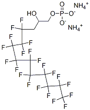 りん酸ジアンモニウム2-ヒドロキシ-4,4,5,5,6,6,7,7,8,8,9,9,10,10,11,11,12,12,13,13,13-ヘニコサフルオロトリデシル 化学構造式