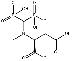 N-[ビス(ホスホノ)メチル]-N-メチル-L-アスパラギン酸 化学構造式