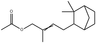 (3,3-dimethyl-2-norbornyl)-2-methyl-2-buten-1-yl acetate Struktur