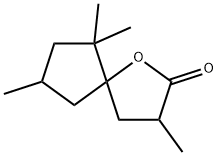 3,6,6,8-テトラメチル-1-オキサスピロ[4.4]ノナン-2-オン 化学構造式