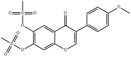 6,7-bis(mesyloxy)-3-(4-methoxyphenyl)-4-benzopyrone Structure