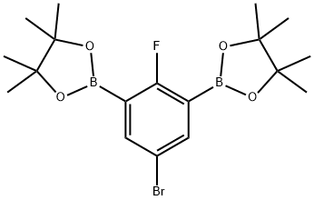 5-ブロモ-2-フルオロ-1,3-フェニレンジボロン酸ピナコールエステル 化学構造式