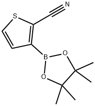 3-(4,4,5,5-Tetramethyl-1,3,2-dioxaborolan-2-yl)thiophene-2-carbonitrile, 942070-34-0, 结构式