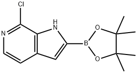 7-Chloro-2-(4,4,5,5-tetramethyl-1,3,2-dioxaborolan-2-yl)-1h-pyrrolo[2,3-c]pyridine 化学構造式