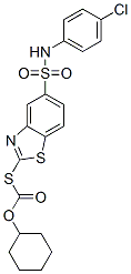 S-[5-[(p-chloroanilino)sulphonyl]benzothiazol-2-yl] O-cyclohexyl thiocarbonate Structure