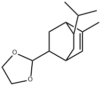 2-[8-isopropyl-5-methylbicyclo[2.2.2]oct-5-en-2-yl]-1,3-dioxolane Struktur