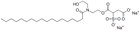 2-(ソジオオキシスルホニル)ブタン二酸1-[2-[(2-ヒドロキシエチル)(1-オキソオクタデシル)アミノ]エチル]4-ナトリウム 化学構造式
