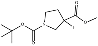 1-tert-butyl 3-methyl 3-fluoropyrrolidine-1,3-dicarboxylate Struktur