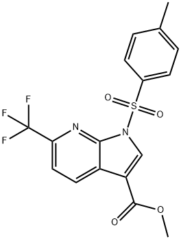 6-(三氟甲基)-1-甲基苯磺酰基-1H-吡咯并[2,3-B]吡啶-3-羧酸甲酯,942206-37-3,结构式